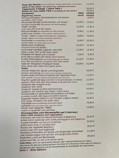 menu 2 of Tassilo da Sebastiano