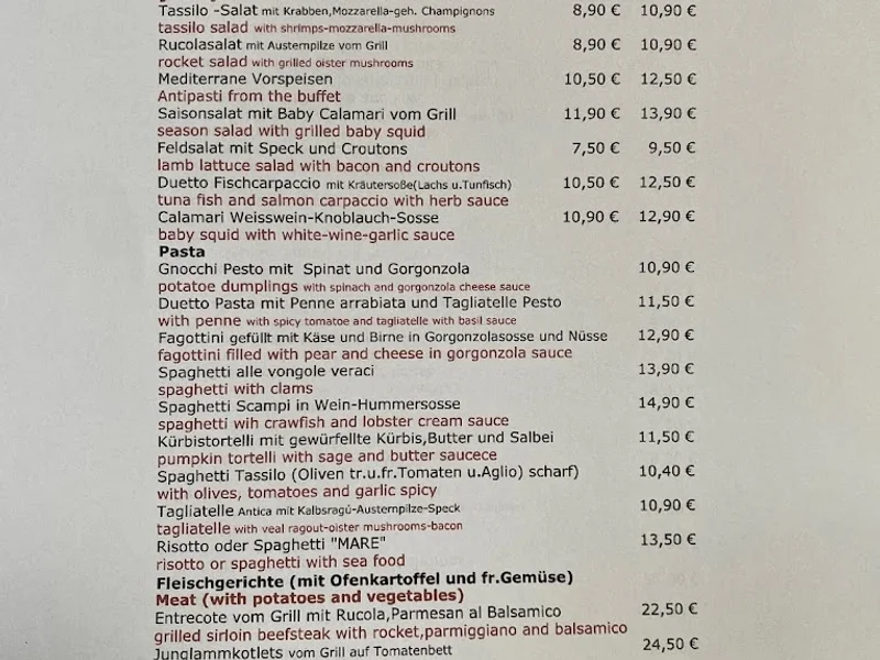 menu 2 of Tassilo da Sebastiano