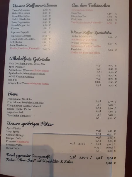 menu 0 of Caféhaus Griesbeck - München