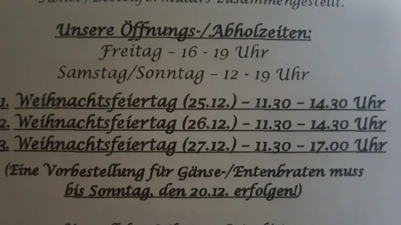 menu 2 of Gaststätte Waldluft