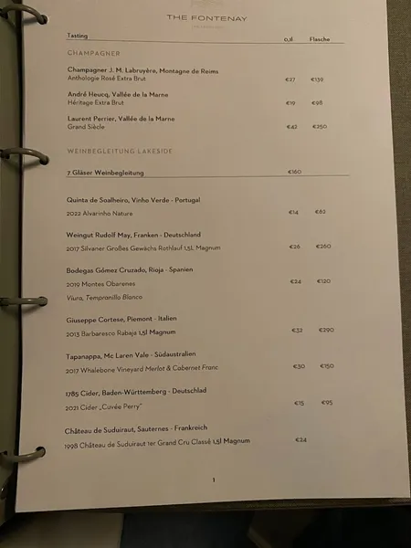 menu 2 of Lakeside