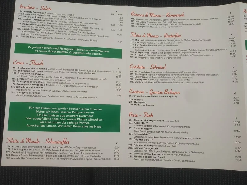 menu 1 of Ristorante Pizzeria Don Camillo