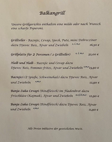 menu 1 of Zur Gartler Hütte