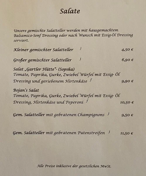 menu 2 of Zur Gartler Hütte