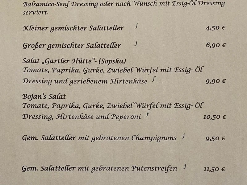 menu 2 of Zur Gartler Hütte