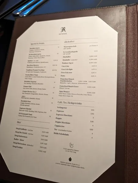 menu 1 of Reichlich Restaurant