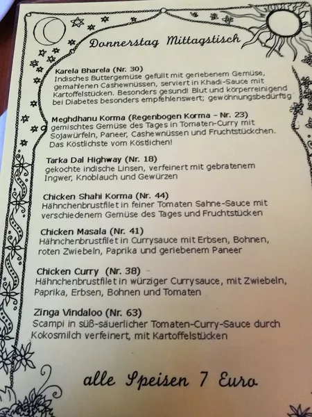 menu 2 of Maharani