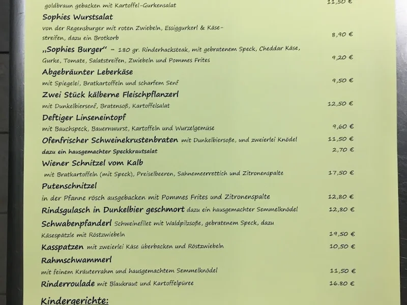 menu 0 of Dicke Sophie