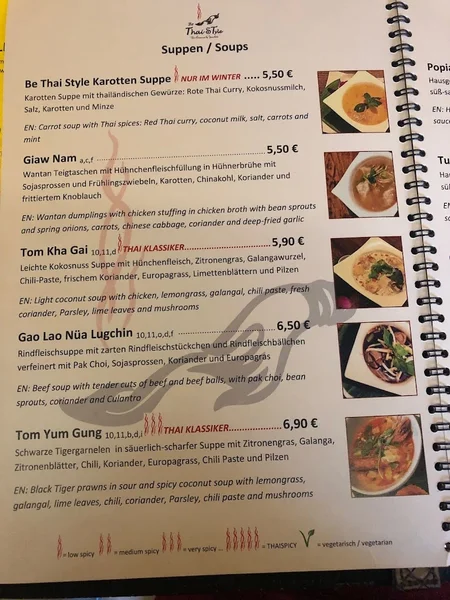 menu 1 of Pad Thai Restaurant