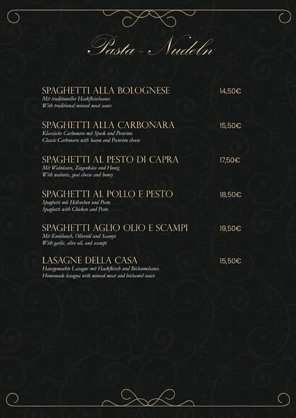 menu 2 of Azzurro - La Cucina Italiana