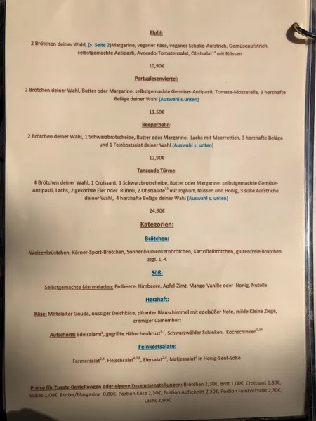 menu 0 of Das Kaffeehaus