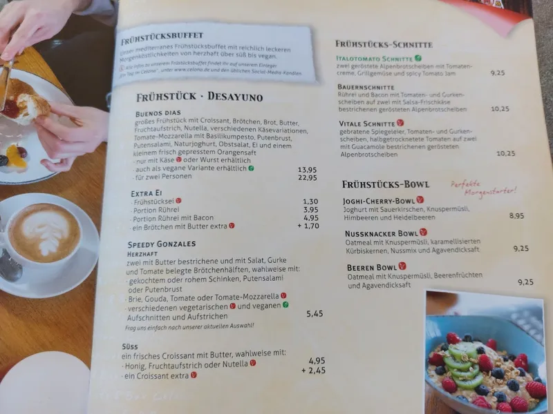 menu 1 of Cafe & Bar Celona Hannover Südstadt
