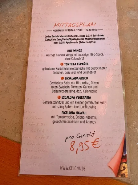 menu 2 of Cafe & Bar Celona Hannover Südstadt