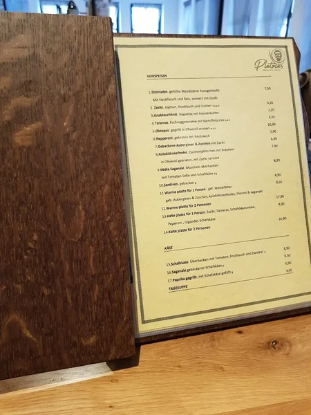 menu 0 of Taverna Platonas