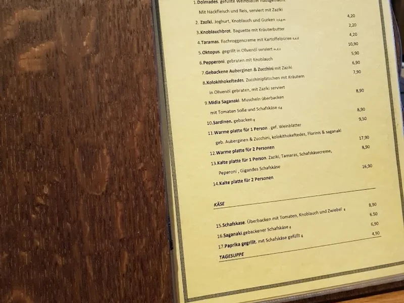 menu 0 of Taverna Platonas