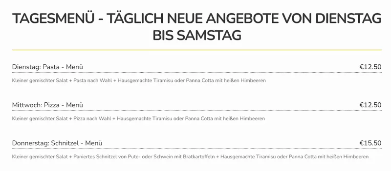 menu 1 of Restaurant Pizzeria Bella Rosa