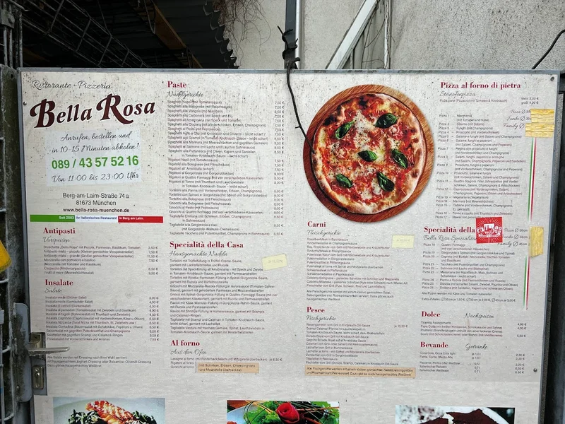 menu 2 of Restaurant Pizzeria Bella Rosa
