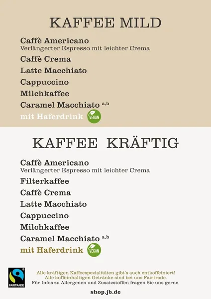 menu 1 of Junge Die Bäckerei. Cuxhavener Straße