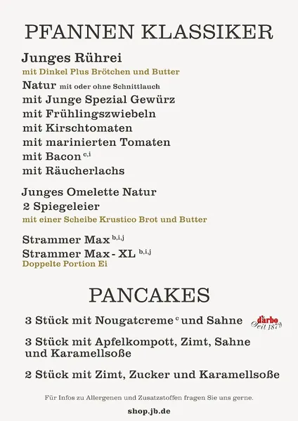 menu 2 of Junge Die Bäckerei. Cuxhavener Straße