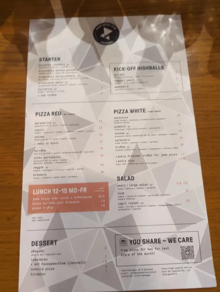 menu 0 of Pizza Social Club
