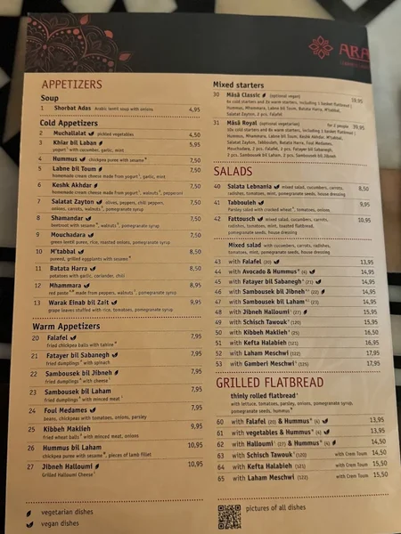 menu 2 of Arabesk