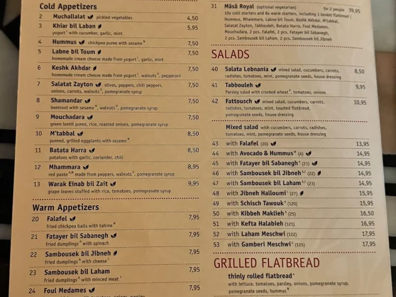 menu 2 of Arabesk