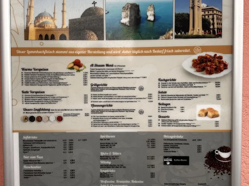 menu 1 of Al Shaam - Libanesisches Restaurant - München