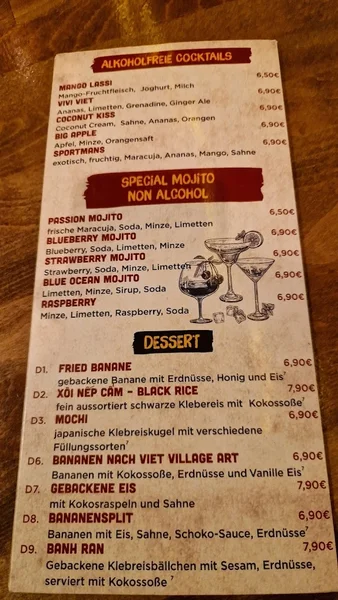 menu 0 of Viet Village