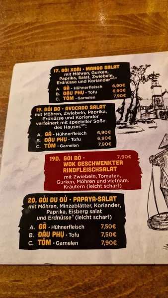 menu 1 of Viet Village