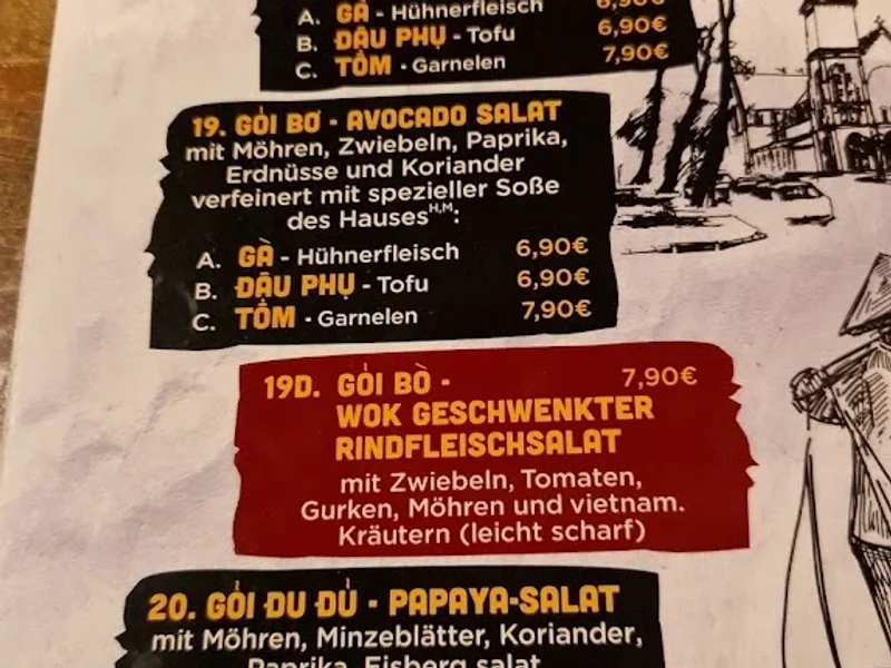 menu 1 of Viet Village