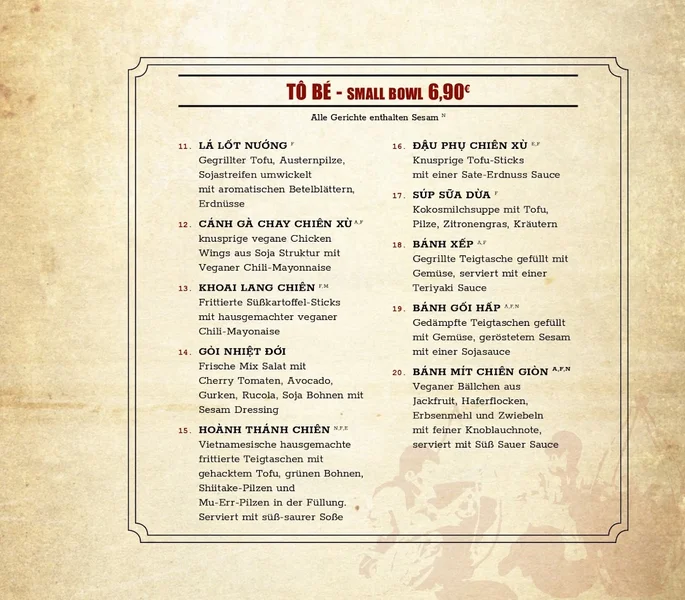 menu 0 of To80 Vegan