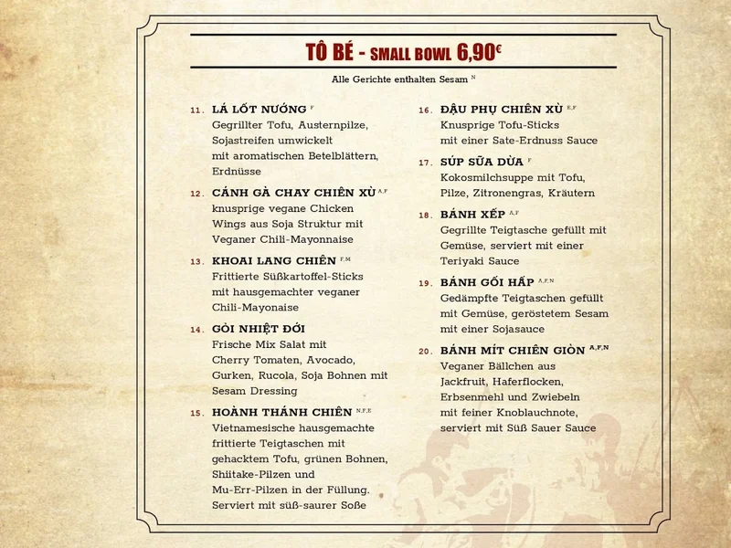 menu 0 of To80 Vegan