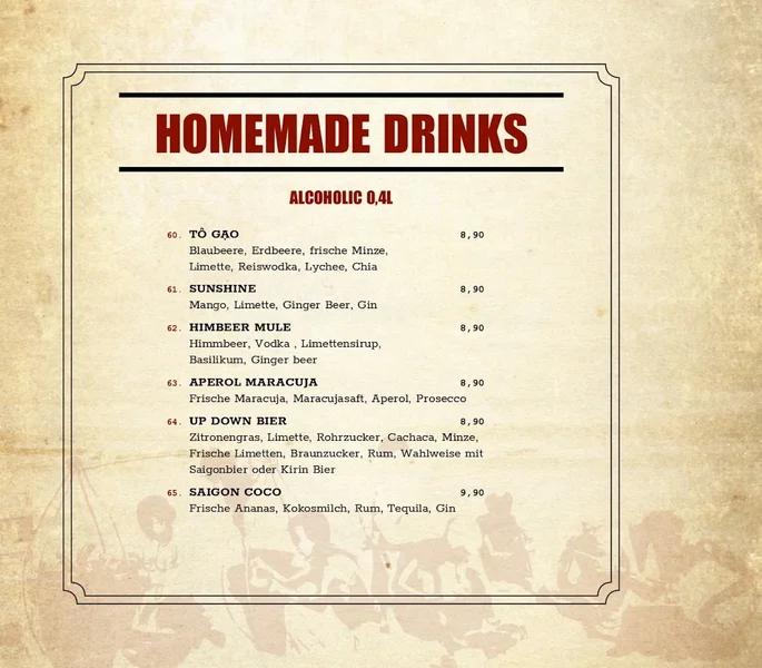 menu 1 of To80 Vegan