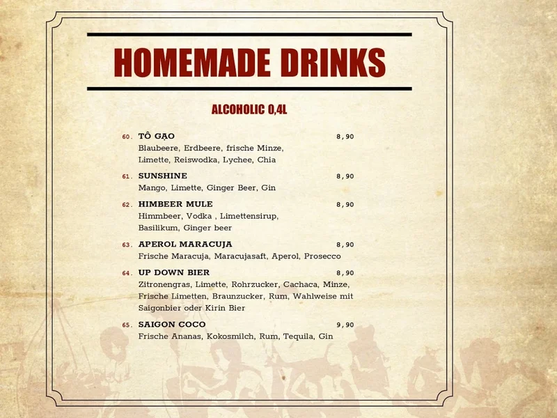 menu 1 of To80 Vegan