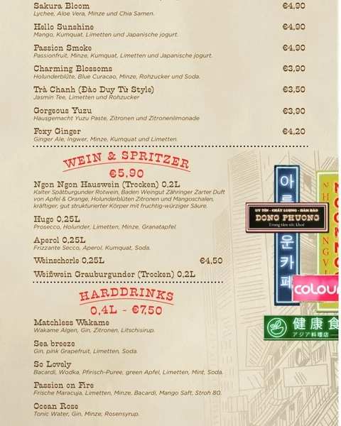 menu 0 of Ngon Ngon 1970s