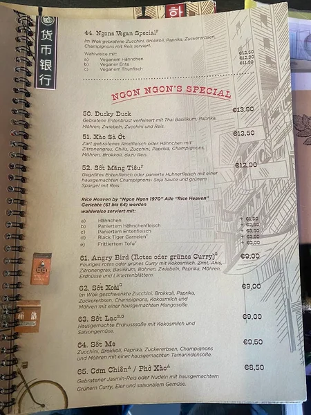 menu 1 of Ngon Ngon 1970s