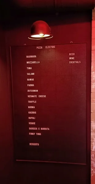 menu 0 of Pizza Electric