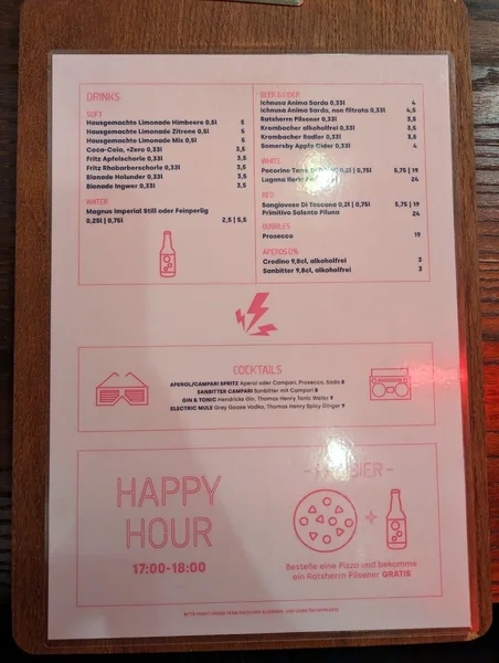 menu 1 of Pizza Electric