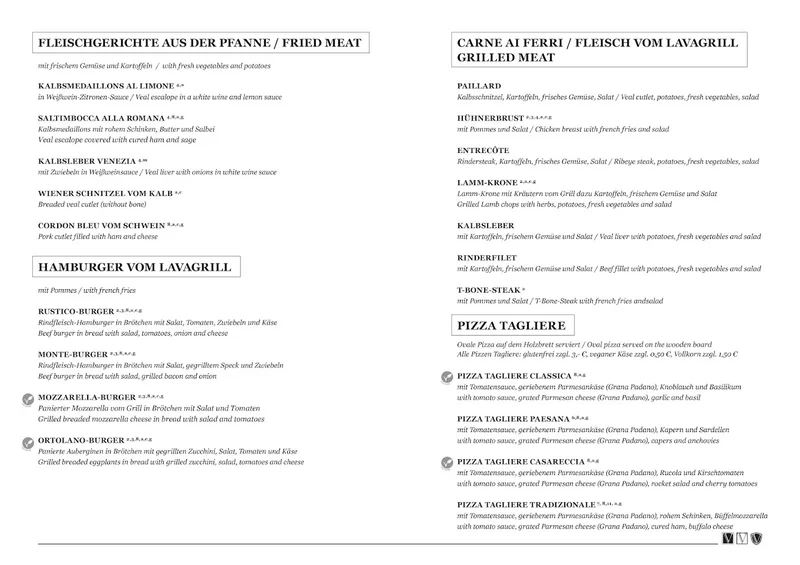 menu 0 of vi vadi RUSTICO