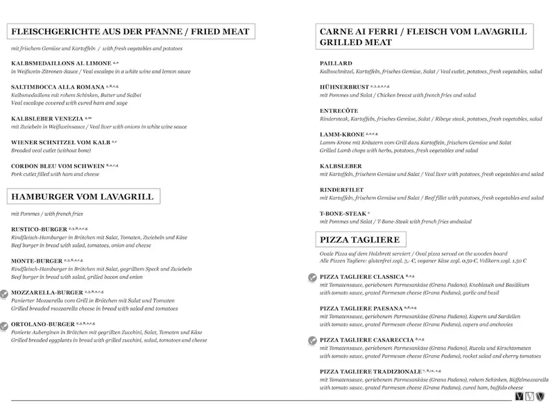 menu 0 of vi vadi RUSTICO