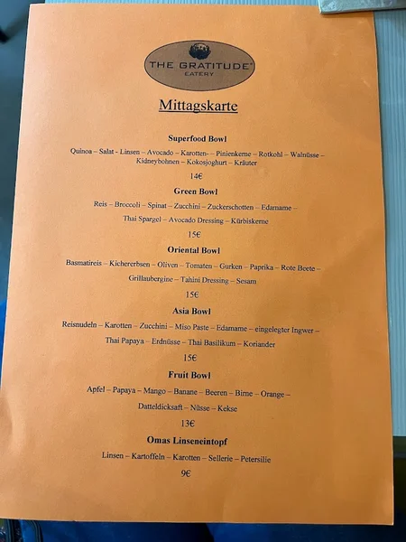 menu 0 of The Gratitude