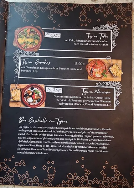 menu 2 of Tatie Restaurant