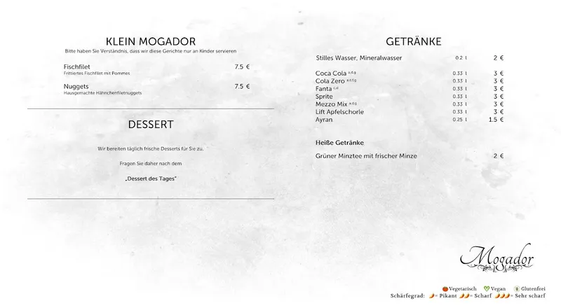 menu 2 of Mogador Frankfurt