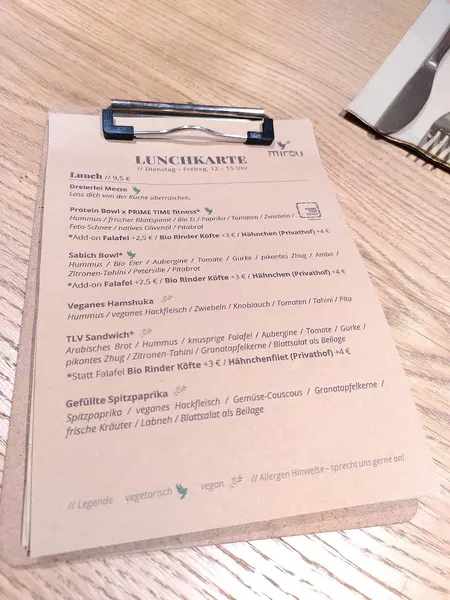 menu 1 of Mirou