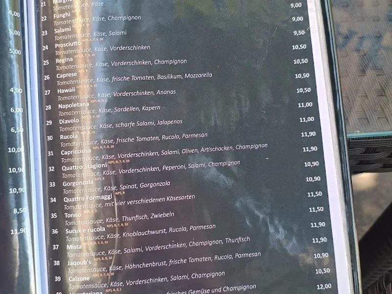 menu 1 of Jaqoub's Steinofenpizza München