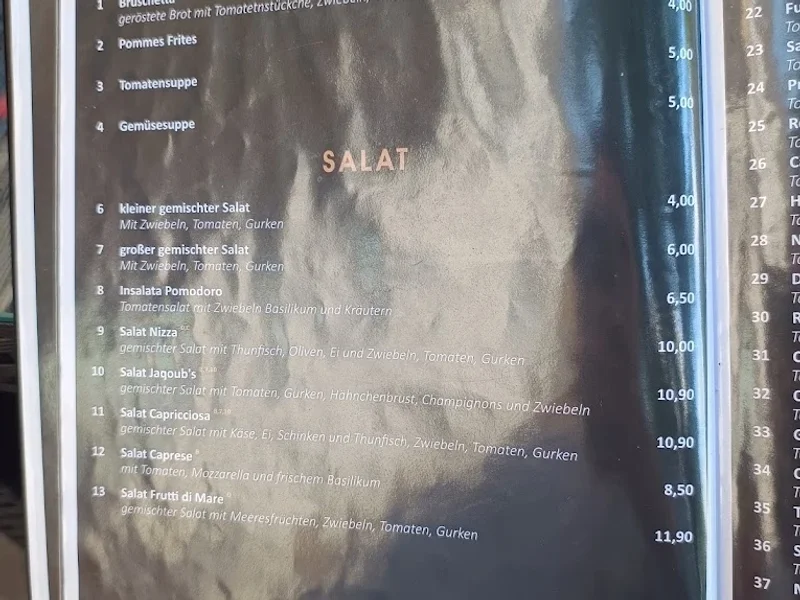 menu 2 of Jaqoub's Steinofenpizza München