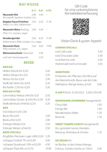 menu 1 of Osho's Place