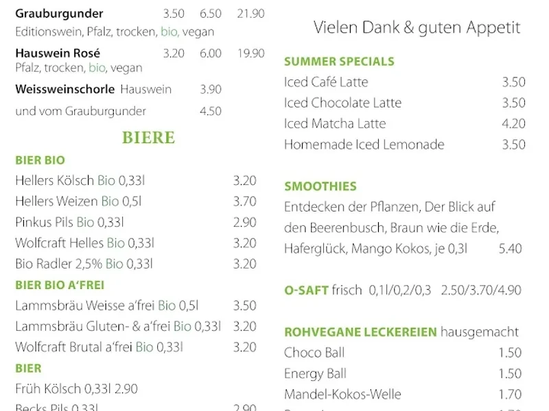 menu 1 of Osho's Place