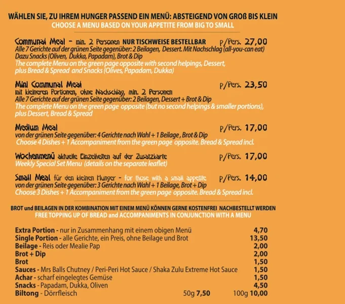 menu 0 of Shaka Zulu