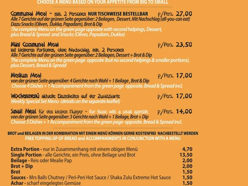 menu 0 of Shaka Zulu